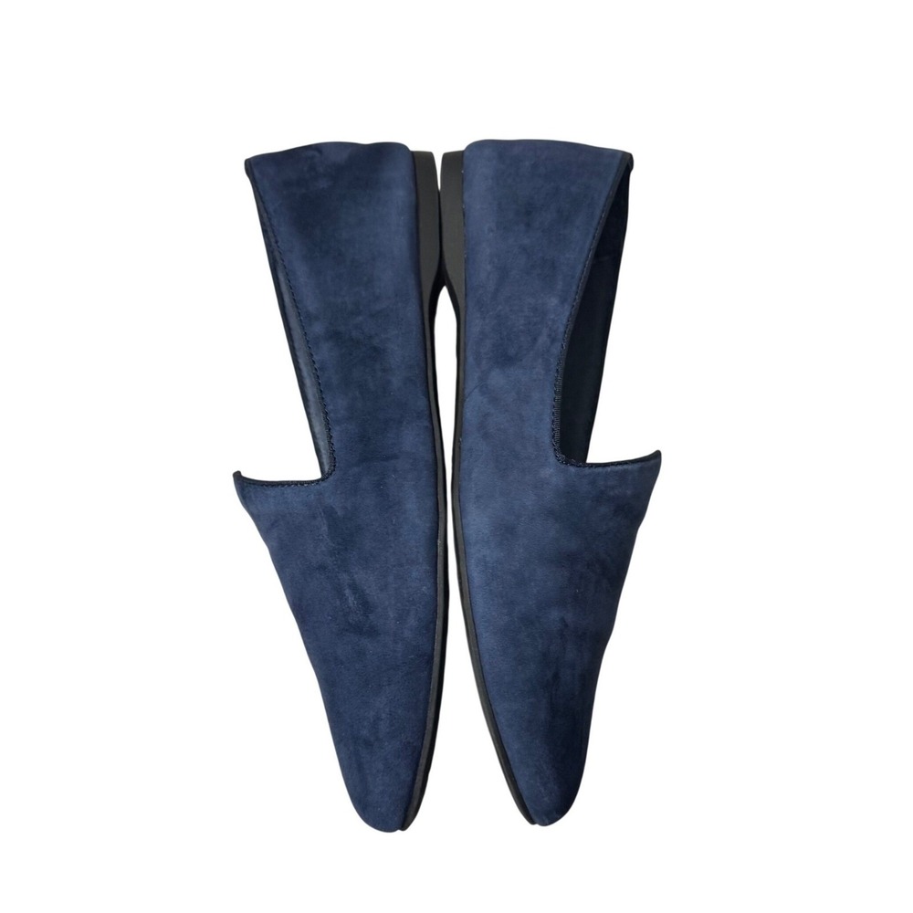 Birdies The Heron Loafers Womens 7 Navy Blue Suede Excellent Pointed Toe Flats - Picture 5 of 12